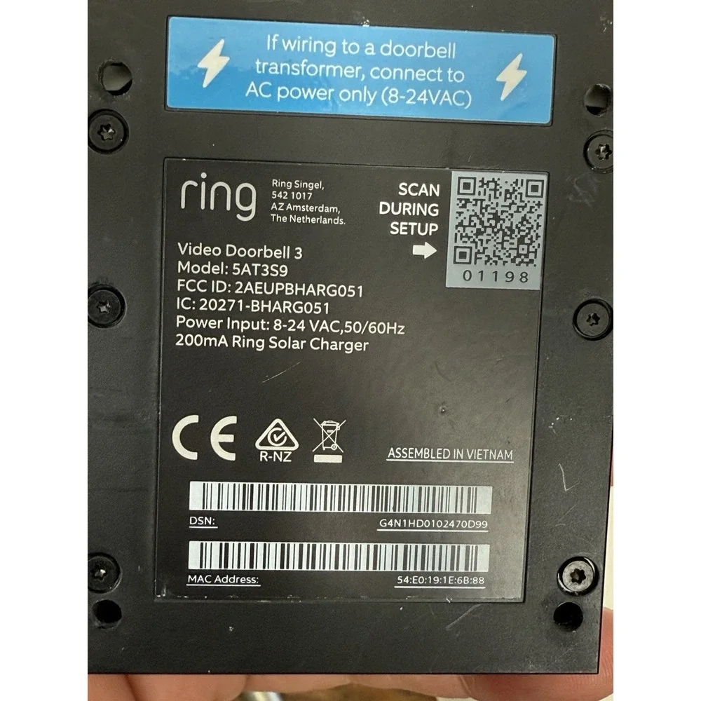 RING VIDEO DOORBELL 3 SECURITY‎ CAMERA